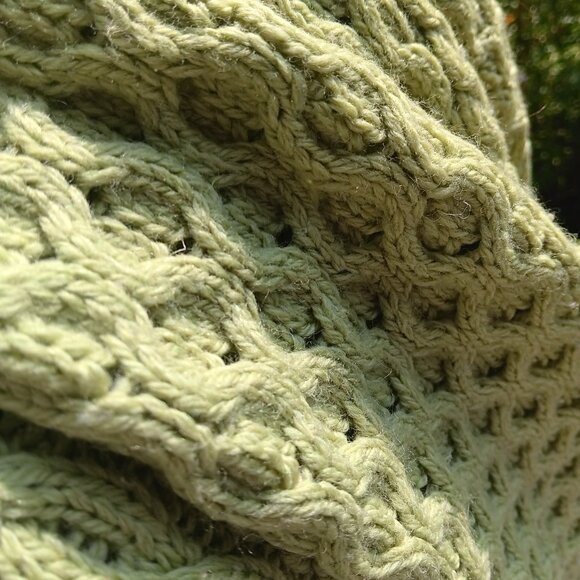 Aran Crafts 100% wool peacoat style sweater, high neck crossover closure XXL - Picture 11 of 11